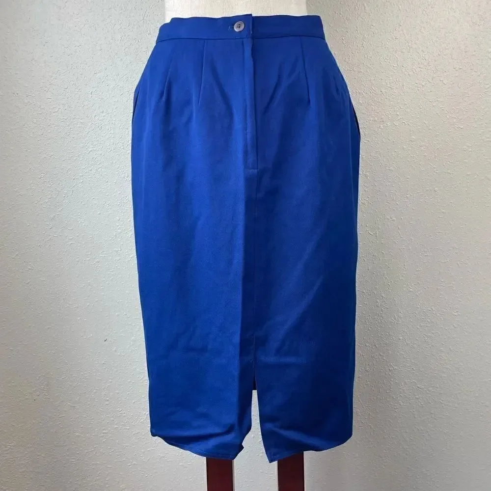 Bernard Holtzman Blue Wool Skirt Size 10 EUC